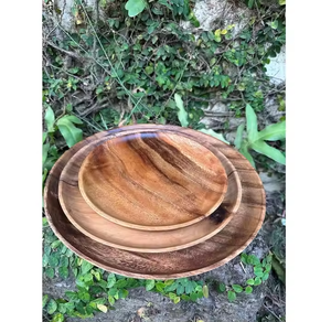 Home And Kitchen Acacia Wood Serving Platter Snack Charger Plate With <b>Wedding</b> Decoration <b>Pack</b> Of Wooden by glowin fashion - Product Image 5