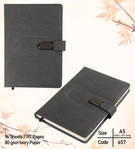 Carnet A5 avec logo personnalisé avec couverture rigide en cuir au design de fenêtre pour la rédaction d'agenda-Carnet économique - Product Image 3
