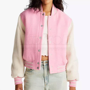 Comfortable Custom Made Solid <b>Button</b> Knitted Women's Letterman Jacket with Breathable Winter Design for Online Sale - Product Image 2