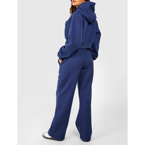 Chándales de mujer a precio de fábrica conjuntos de gimnasio personalizables mejor calidad 100% algodón pulóver sudaderas con capucha conjuntos de pantalones de chándal - Product Image 2