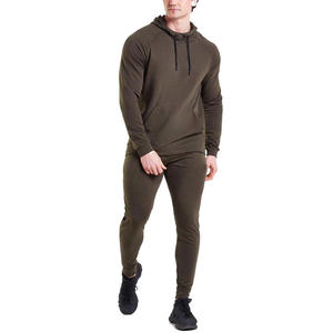 Sweats à capuche en coton d'été de couleur unie pulls 2 pièces pour hommes jogging sweats survêtement avec logo personnalisé pour adultes - Product Image 5