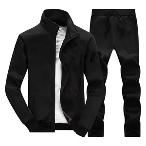 Cotton Polyester Jogger Tracksuit Streetwear Custom LOGO Stacked Tracksuit For Men Polyester Custom Men Sports <b>Jogging</b> Tracksuit - Product Image 2