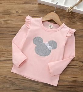 T-shirt à manches longues en pur coton pour enfants garçons filles moyennes grandes tailles printemps automne Style hauts de couleur pure Version ample - Product Image 3