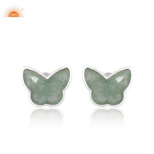 Meilleure vente de boucles d'oreilles en argent sterling naturel vert fraise quartz pierres précieuses pour femmes fabricant de bijoux - Product Image 1