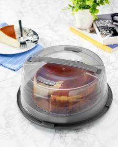 Contenedor Redondo para Pasteles y Repostería con Asa para Fácil Transporte, Uso en la Cocina, Plástico PP, Tapa Transparente con Cierre - Product Image 3