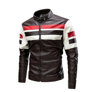 Abrigo de bombardero de motorista a prueba de viento Vintage informal de primavera para hombre, nueva chaqueta de cuero con tela de lona de piel de oveja para motociclismo - Product Image 6