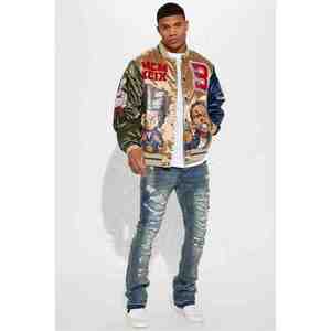 Vestes universitaires de baseball personnalisées OEM pour hommes, couleur polaire, manches en cuir, vêtements de ville, broderie en chenille, vestes d'hiver pour entraîneurs - Product Image 6