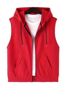 Débardeur de sport pour homme de haute qualité, mélange polyester/coton, respirant, en molleton, séchage rapide, fermeture éclair. - Product Image 5