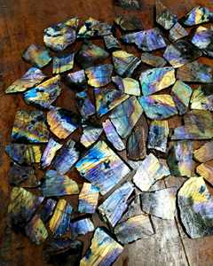 Losa de labradorita púrpura, rebanada de cristal Flash de espectro completo, cristal curativo Natural de Madagascar, lote de piedras preciosas sueltas - Product Image 3