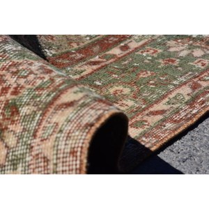 Alfombra turca Vintage clásica Beige verde 9,4X5,7 pies área grande Patchwork rectángulo diseño lana algas marinas para dormitorio látex - Product Image 5