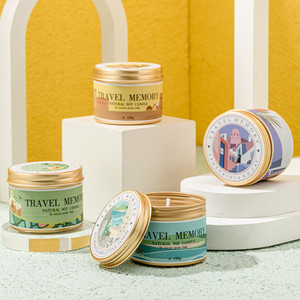 Bo Rui Heng - Bougies en cire de soja parfumées simples en boîte de conserve en gros, cadeau de voyage, décoration, boîte de conserve aromatique, bougie parfumée - Product Image 1