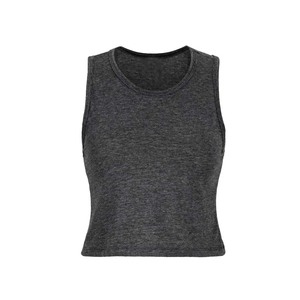 Faible GSM Respirant Femmes Col Rond T-shirt Chemisier Tops Charcoal Crop T-shirts - Product Image 3