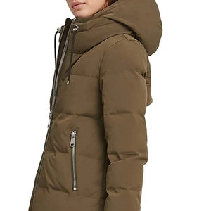 Chaqueta Larga Acolchada de Invierno 2026 para Mujer, Impermeable, de Lona Transpirable, Rellena de Algodón, con Capucha y Logotipo Personalizado - Product Image 5