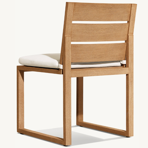 Chaise individuelle en teck avec assise en mousse souple pour usage extérieur, telle que sur la terrasse ou dans le jardin - Product Image 4