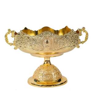 Bols à fruits ronds personnalisés en métal nickelé avec Base décorative bol tendance en aluminium nickelé brillant - Product Image 3