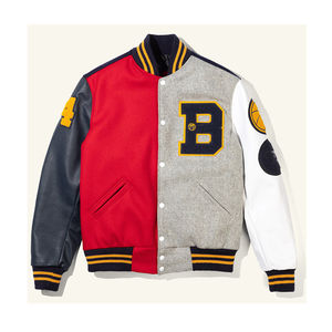 Solid Color <b>Patchwork</b> Canvas Outdoor Varsity <b>Jacket</b>-Stand Front Customizable Colors Sizes High Street Style Eco-Friendly - Product Image 6