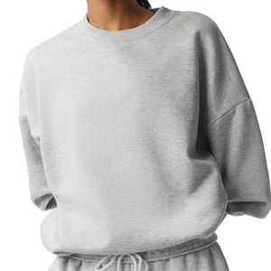 Sudadera de Mujer con Hombros Caídos, Cálida, Ligera, de Doble Punto, 100% Algodón, Ecológica, de Secado Rápido, Estampada, Informal para Otoño - Product Image 3