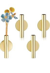 Jarrón alto de metal dorado para arreglo floral, maceta decorativa elegante para evento de boda en casa o mesa de restaurante, centro de mesa de lujo - Product Image 2