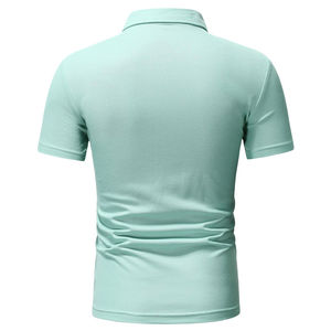 Polos de secado rápido de algodón 100%, camiseta Polo hecha a medida, polos de Color azul sólido para hombre - Product Image 5