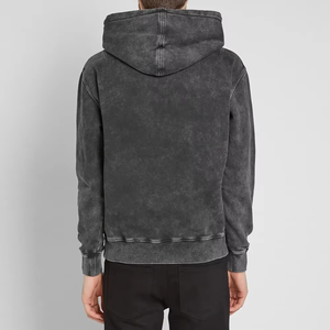 Sweat à capuche pour homme délavé à l'acide, tissu épais de haute qualité, saison hivernale, motif uni, col à capuche, 2 pièces, teinture unie, écologique - Product Image 3