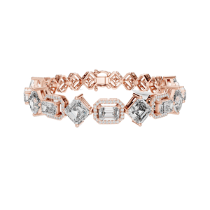 Pulsera de Diamantes de Laboratorio de 12.04 CT, Claridad VVS-VS, Color EF, Diamantes CVD, Oro de 18K, 14K, 10K y Plata 925, Rosa, Amarillo - Product Image 1