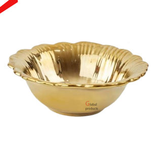 Hermoso cuenco para servir comida con acabado dorado brillante para Hotel Home Restaurant - Product Image 1