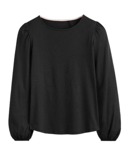 Camiseta ajustada de algodón 100% con cuello redondo de manga larga abullonada moderna a la moda para mujer de gran tamaño - Product Image 3