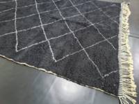 Alfombra abstracta negra de alta calidad, alfombra bereber, alfombra Bohemia geométrica lisa, hermosa alfombra para decoración del hogar, el mejor proveedor de Alibaba