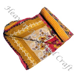 Kantha <b>Quilt</b> Gudari Kantha <b>Quilt</b> Gudari Hot Selling Wholesale Gold Supplier GD2102 Handmade Kantha <b>Quilt</b> Cotton Printed Indian - Product Image 3