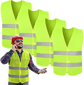 Gilet Hi vis gilet da lavoro di alta qualità gilet riflettente per la sicurezza stradale gilet di sicurezza 100% in maglia di poliestere