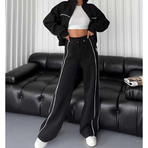 Amazing Quality Wholesale Custom Fashion Casual Ladies Women Zip up 2 Piece Set Tracksuit Sweat suits Set - Product Image 4