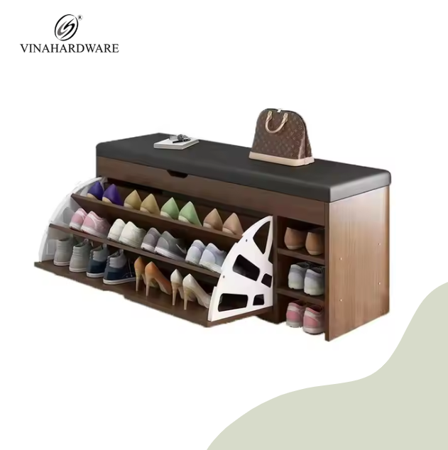 Shoe Cabinet with Stool Modern Space-Saving Design