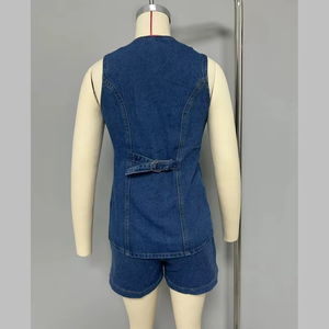 Gilet en jean unisexe Ryan Pro Gear, nouveau design tendance, sans manches, pour homme et femme, veste en jean à capuche pour femme - Product Image 2