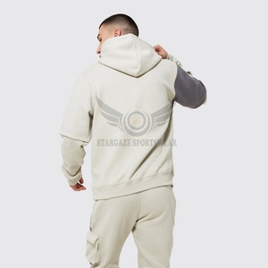 Veste de sport unisexe automne-hiver ensemble de pantalons de survêtement respirants avec logo personnalisé grande taille Design tendance avec capuche pour le jogging des hommes - Product Image 4