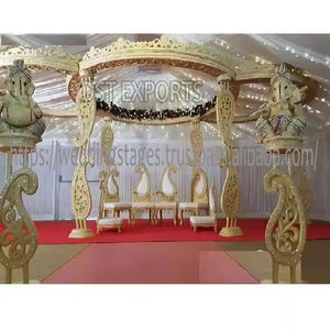 Glamorous Golden Round Mandap para boda Fácil de montar Fibra irrompible Mandaps Decoración Fabricantes DST Exports Grandes eventos - Product Image 5