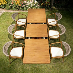 NUOVO Set <span class=keywords><strong>da</strong></span> Pranzo per Esterni Brio Moderno in Alluminio per Ristoranti e Hotel con Design Ecologico Resistente ai Raggi UV per Giardino e Prato - Product Image 4