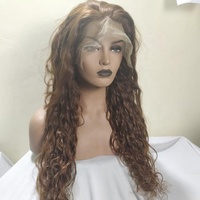 Perruque en cheveux humains indiens bruts - Perruques naturelles non traitées à ondulations naturelles - Perruque 360 HD Lace à couverture complète, qualité 12A, sans nœuds, double trame faite à la machine