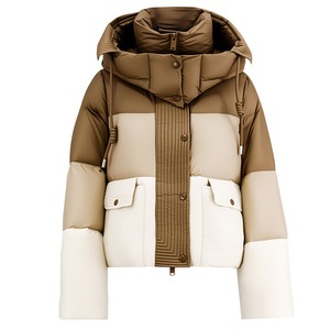 Women's Short Bubble Coat Winter Crop Warm Long Sleeve Fashion Cropped Puffer <b>Jacket</b> with Hood - Product Image 2