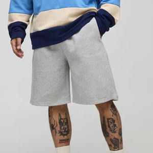 กางเกงขาสั้นผ้าเทอร์รี่สไตล์สตรีทของผู้ชายกางเกงขาสั้นผ้าคอตตอนแห้งแบบทึบขนาดพลัสไซส์100% - Product Image 2