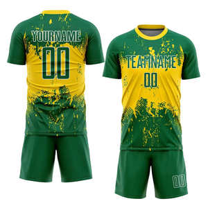 Tenues de football 100% polyester pour club de football, uniformes d'entraînement d'équipe de football, couleur unie, simple - Product Image 1