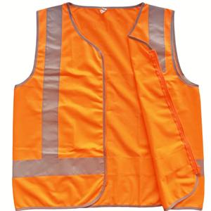 Vêtement de sécurité réfléchissant respirant en promotion en gros, gilet de sécurité orange haute visibilité - Product Image 4