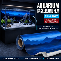Papier peint de fond d'aquarium sur mesure, HD, imperméable, film décoratif pour aquarium, autocollant paysager