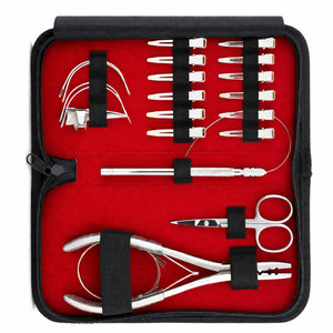 Kit d'outils professionnels TEEJAY pour extensions de cheveux à usage commercial – Pinces, ciseaux, clips, outil à boucle, aiguilles d'installation en acier inoxydable - Product Image 1