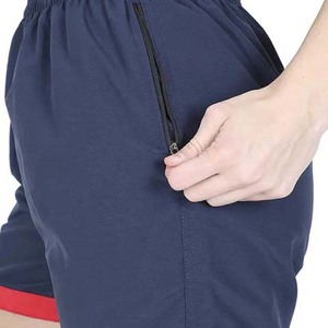 Short personnalisé en Polyester et coton pour femme, bleu marine et rouge, taille élastique, séchage rapide et respirant - Product Image 2