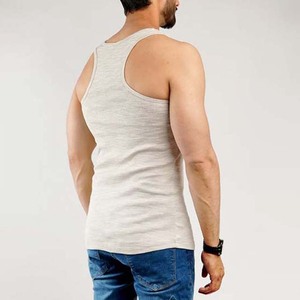 Débardeurs d'entraînement grande taille pour hommes Débardeur sans manches à motif uni pour la gymnastique et le fitness - Product Image 4