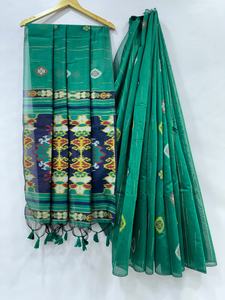 Evergreen Design Ikkat Coton Avec Tissage Saree Femme Fabricant Et Fournisseur De Mode De Surat - Product Image 5