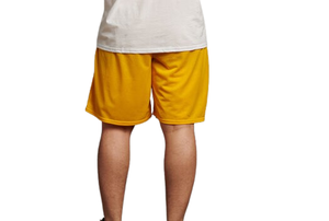 Shorts de sport en toile de polyester de haute qualité pour hommes, taille mi-haute, avec maille personnalisée et motif uni, pour le basketball (vente en gros) - Product Image 4