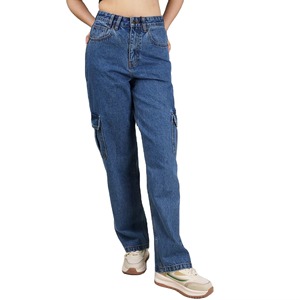 Jeans de Cintura Alta y Pierna Ancha para Mujer, Estilo Urbano Informal, Vintage, Holgados, para Todo Tipo de Cuerpo - Product Image 3
