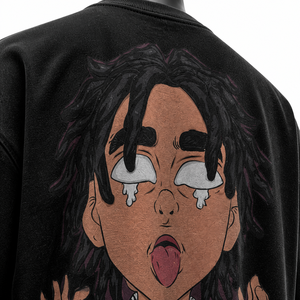 Custom Oversized Black <b>T</b> Shirt Cartoon Character <b>Back</b> Print Streetwear Cotton Graphic Tee Men Hip Hop Style High Quality OEM - Product Image 6