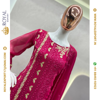 CONCEPTEUR TENDANCE PAKISTANI SEQUENCE BRODERIE COSTUME DE TRAVAIL PENDU ET DUPATTA COLLECTION PAR ROYAL EXPORT